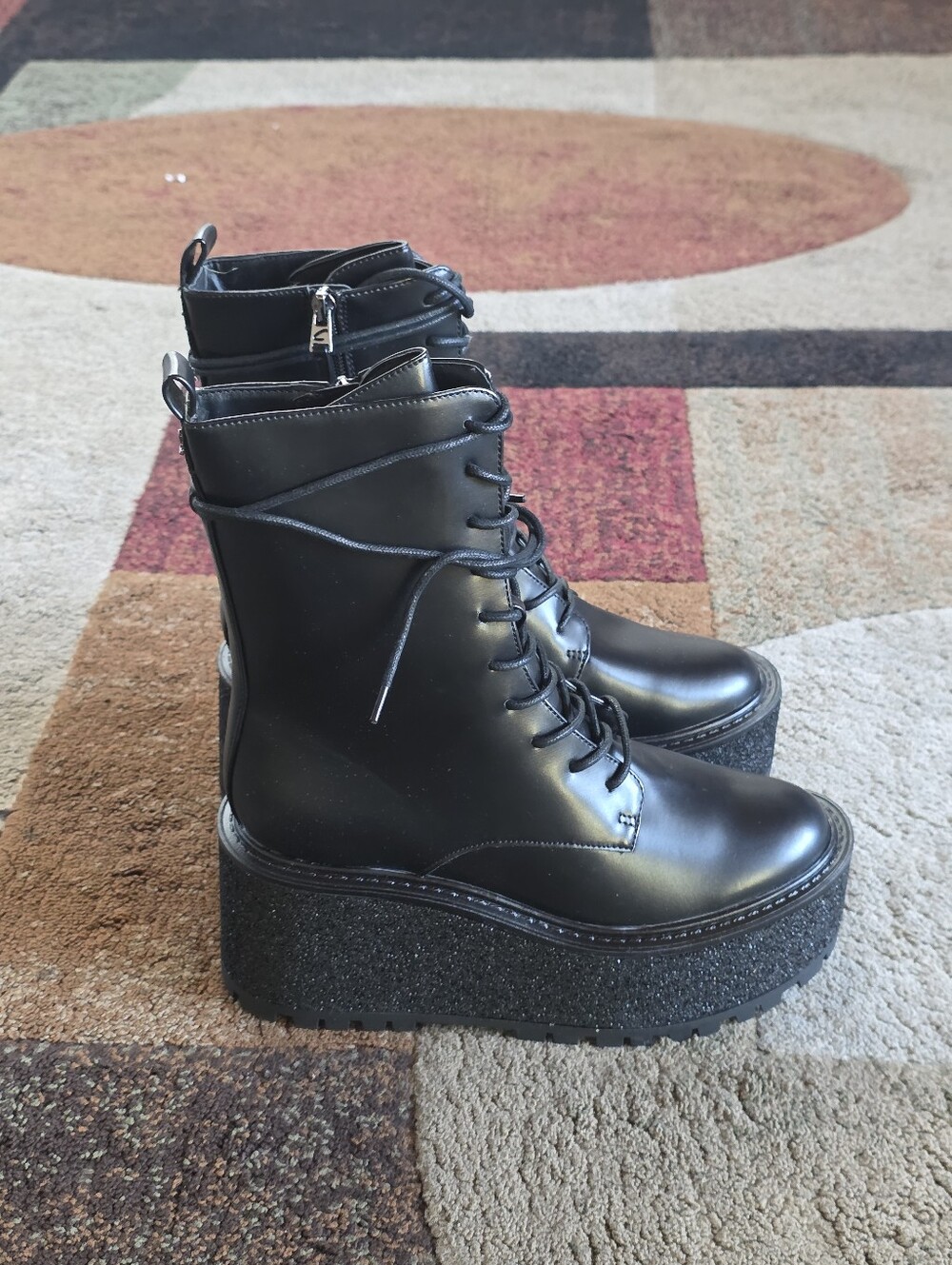Circus NY Black Platform Lace-Up  Boots - Women